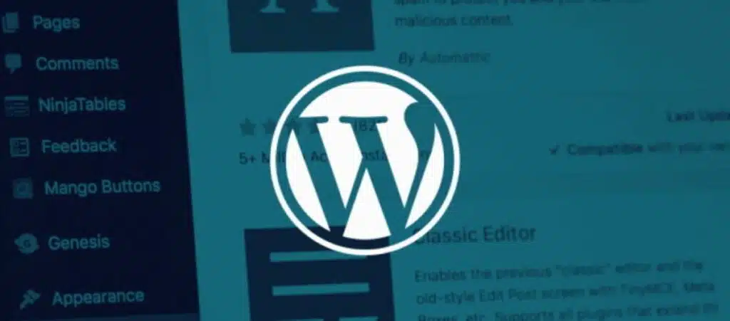 Logo WordPress sur un écran d'ordinateur
