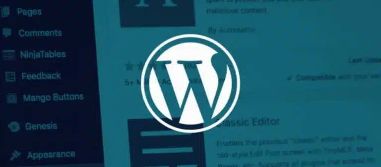 Logo WordPress sur un écran d'ordinateur