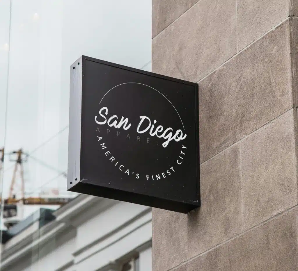 Panneau de magasin avec logo "San Diego"